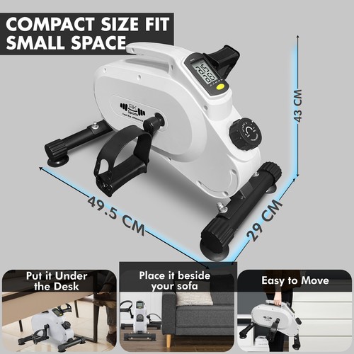 Mini Exercise Bike Portable Pedal Arm Leg Foot Cycle Pedal Exerciser Trainer - Picture 22 of 24