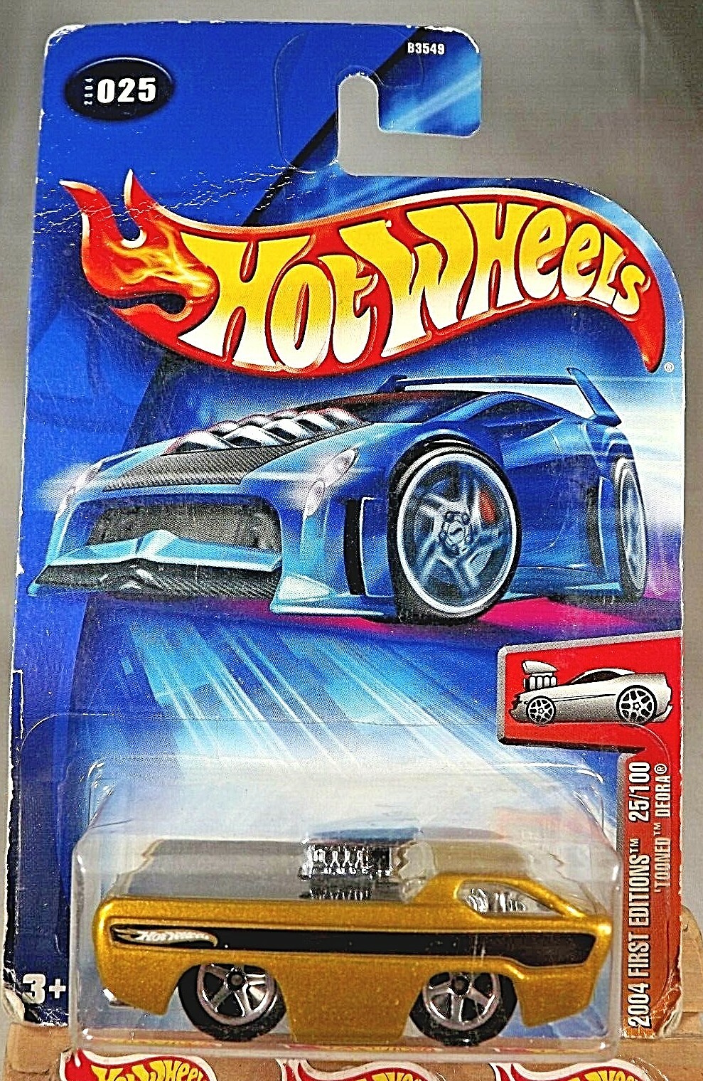 2004 Hot Wheels #25 First Editions TOONED DEORA Gold WO/Surfboards w/Chrome 5 Sp