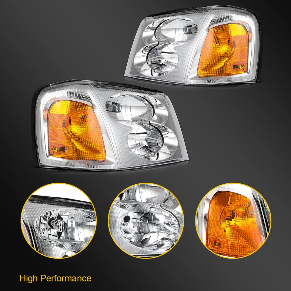Conjunto de faros para GMC Envoy 2002-2009 2002-05 GMC Jimmy delantero izquierdo+derecho Foto 2 de 4