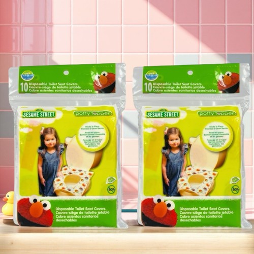 Paquete de 2 (20 piezas) fundas de asiento de inodoro público desechables Sesame Street Elmo para niños - Imagen 16 de 16