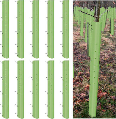 10 Pack 48 Inch Tree Seedling Sapling Grow Tubes Standard Vented Seedling Protec