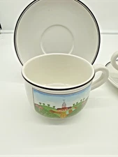 Villeroy and Boch Design Naif Farm Porcelain Flat Cup and Saucer