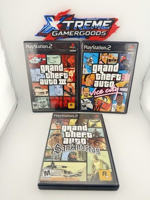 Grand Theft Auto III, San Andreas, Vice City PlayStation 2 PS2 CIB W/ Manuals