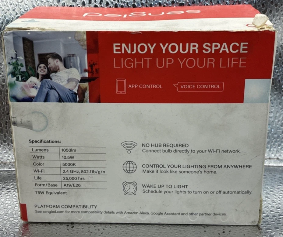 2-Pack Sengled - Smart A19 LED 60W Bulbs Bluetooth Mesh Works with Amazon Alexa - Image 3 of 4