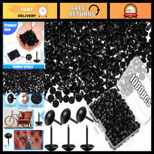 1000 Pcs Black Upholstery Tacks 7/16" Decorative Furniture Nails  Storage Box
