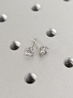 Birthday Gift Round-Cut Natural Diamond Stud Earrings In 14K White Gold #91 — photo 4