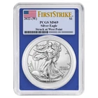 2022 (W) $1 American Silver Eagle PCGS MS69 FS Flag Label Blue Frame