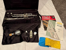 Benge 90B Bb Silver Plated Trumpet 3 Piston Valves 5in Bell Case Mouthpiece