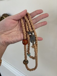 Bodhi Root Handheld, Bracelet & Necklace – Natural Wood, Nut & Gemstone Beads