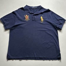 Polo Ralph Lauren Big Pony Shirt Mens 2XB Big  Tall Navy Blue Short Sleeve Rare