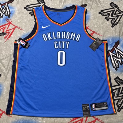 Russell Westbrook #0 OKC Thunder Oklahoma City Men's 3XL Jersey 2018 Swingman