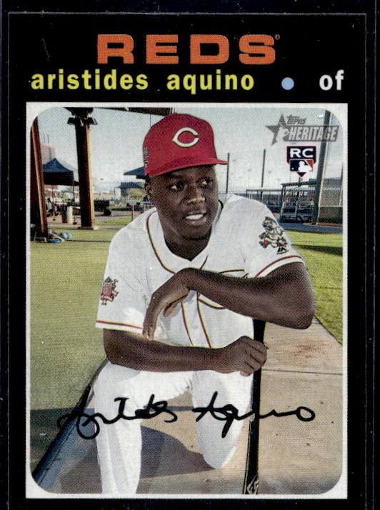 2020 Topps Heritage #54 Aristides Aquino Rookie Action Variation SP