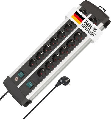 Brennenstuhl Premium-Alu-Line, Steckdosenleiste 16-Fach - Mehrfachsteckdose aus