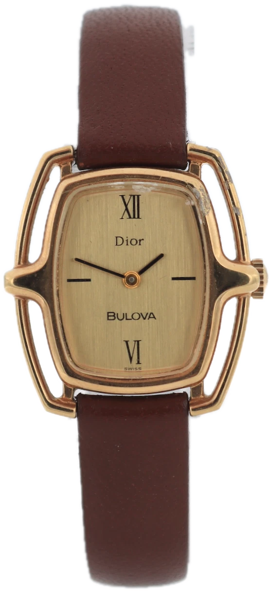 Montre bracelet mécanique femme vintage 1977 Bulova 3720 Dior 1000 11 ton or