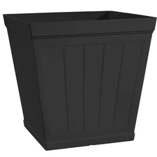 Hanover 14 In. Black Resin Beadboard Self-Watering Square Planter
