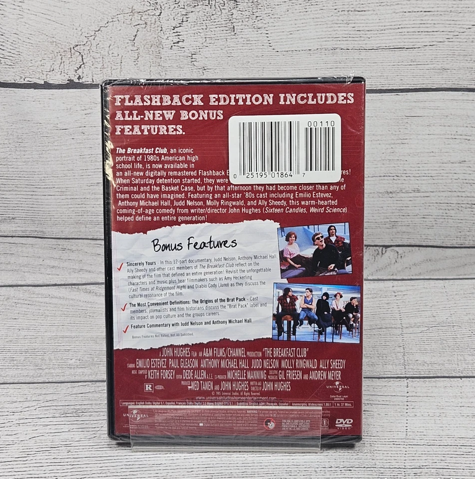 The Breakfast Club (DVD, 2008, Flashback Edition, Universal) FACTORY SEALED - Image 3 of 3