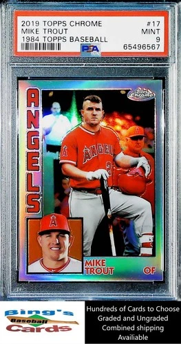 2019 Topps Chrome #84TC-17 Mike Trout 1984 Topps Baseball 35th Anniversary PSA 9