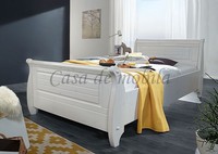 Einzelbett Landhaus Neapel 100X200Cm Kiefer Massiv Weiß Gewachst
