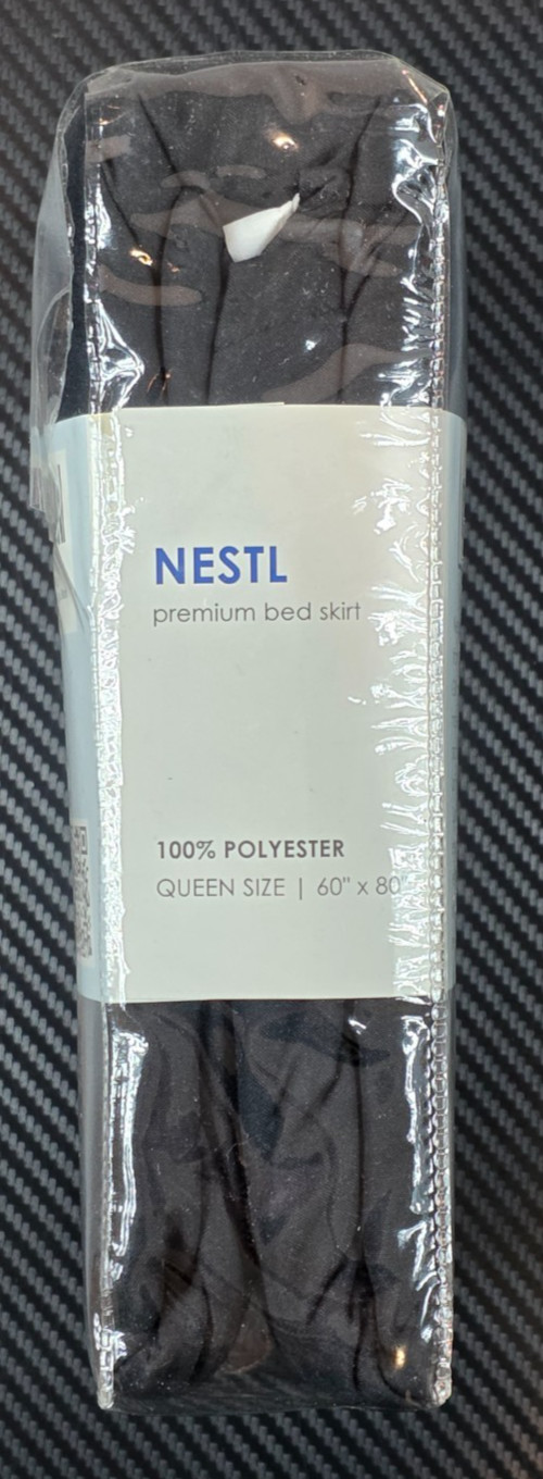 Nestl Queen 60”x80” Bed Skirt Black 14” Tailored Drop