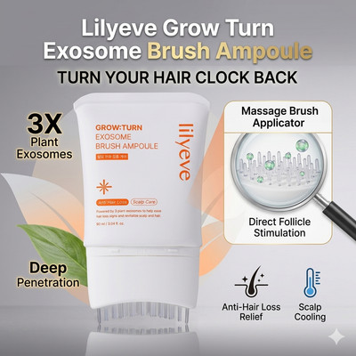 Lilyeve Grow Turn Exosome Scalp Brush Ampoule 100ml Anti-Hair Loss + Refills