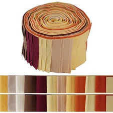 40pc Thanksgiving Jelly Roll Fabric Strips Fall Cotton Quilting Precut Patchwork