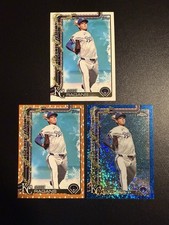 2025 Topps Holiday Cole Ragans Blue Glitter Chrome /199 + Gold Lights + Base