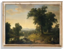 Vintage Wall Art Prints for Living Room, Farmhouse Landscape Wall Decor, Rust...