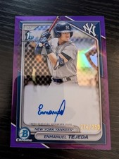 2024 Bowman Chrome Prospects Auto Enmanuel Tejeda Purple Refractor /250 🔥