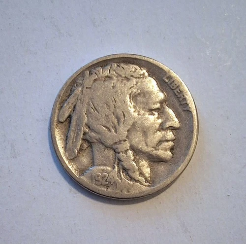 1924 Buffalo Nickel US Coin Full Date Very Good
