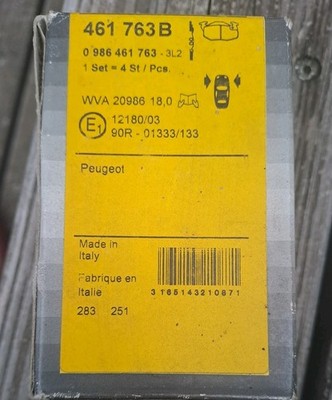Bosch 0986461763 Bremsbelagsatz Scheibenbremse Vorne für Peugeot 1982 - 2004