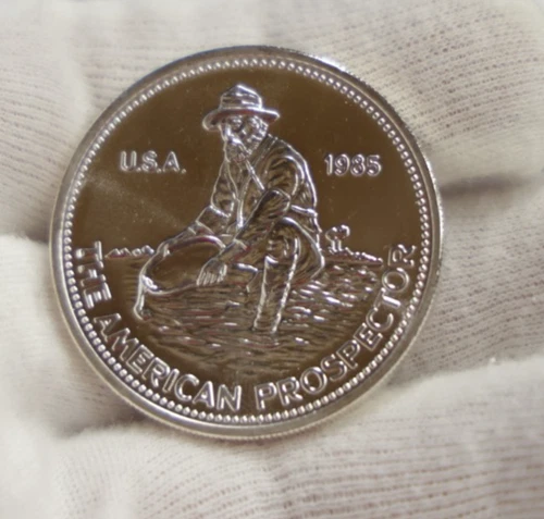 1985 Engelhard 1 oz Prospector Silver Round Nice Unc.