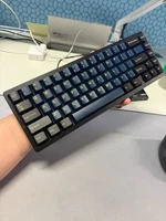 Custom Lucky65 Mechanical Keyboard Silent Peach V3 Switches Blue Samurai Keycaps