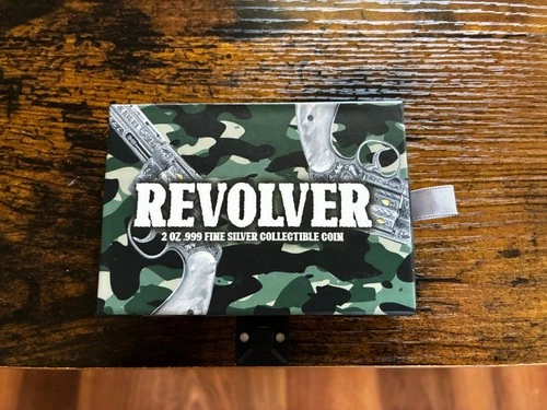 2 oz .999 Silver Revolver Collectible Coin w/COA - Vintage Design - Uncirculated