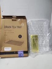 Serving Tray with Handles Fashion Drain Tray for Shot Glasses Or Tea. 14.5'x10"