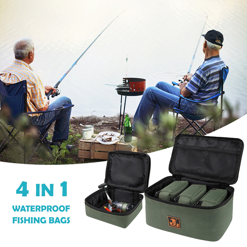 Waterproof Fishing Tackle Bag W/ Small Pouches Fishing