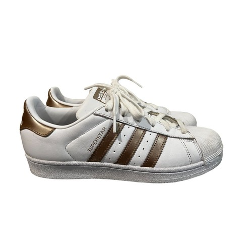 Adidas Originals Shoes Sneakers Womens 8 Superstar CG5463 White Rose Gold - Picture 1 of 8