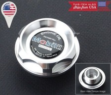 M37 X 3.0 Silver Screw On Engine Oil Filler Cap Cover W Black Mobil 1 Emblem