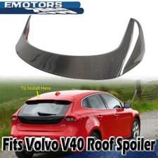 15-19 Fit For Volvo V40 5D Hatchback D Look Rear Roof Spoiler Real Carbon