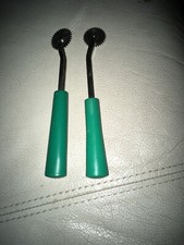 Vintage 2 Singer Green 6" Śladowe koła ze wzorem