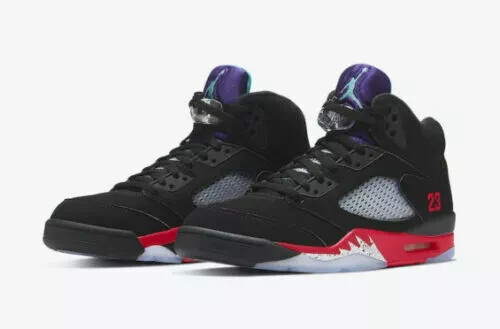 Size 9.5 - Jordan 5 Retro Top 3 Black 2020 for sale online | eBay