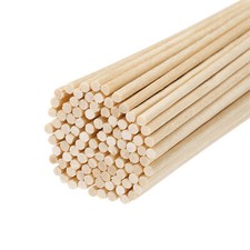 Round Wood Sticks 1/12x6" Dowel Rod Unfinished Hardwood Stick Craft 100Pcs