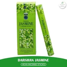 1 BOX Hexa India Aromatherapy Incense Sticks: Darshan Jasmine Scent (1BOX=6Pack)