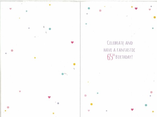 65th Birthday Card Female For Women Pink Balloons Lovely Verse 7"x5" Simon Elvin - Picture 3 of 3