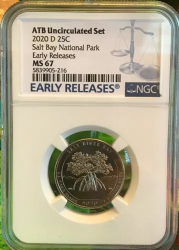 2020 D 25c SALT BAY NATIONAL PARK NGC MS 67 EARLY RELEASES   NICE TO BE FIRST