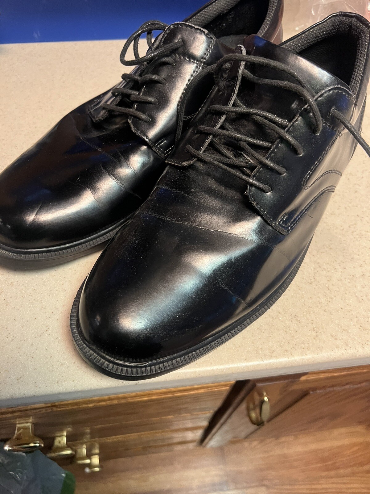 Deer Stags Oxford Men's Size 13M Black Leather Times Plain Toe