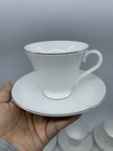 Wedgwood Signet Platinum Victoria Shape Footed Cups/Saucers — photo 2
