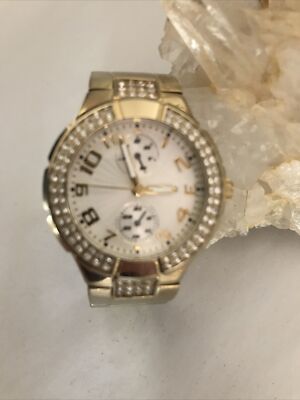 Guess Gold rhinestone waterpro (waterproof) watch GUESS Waterpro Women Wristwatches for sale - eBay main image 4