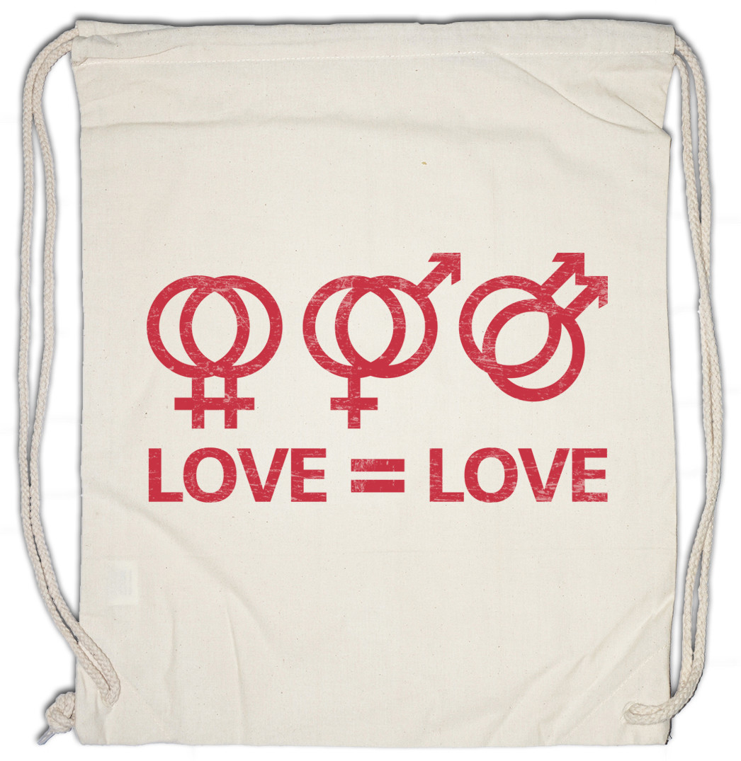 Love is Love Turnbeutel beige