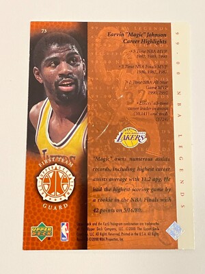 1999-00 Upper Deck NBA Legends Basketball Magic Johnson Los