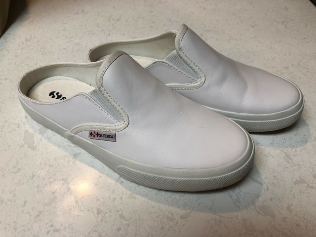 superga mules white